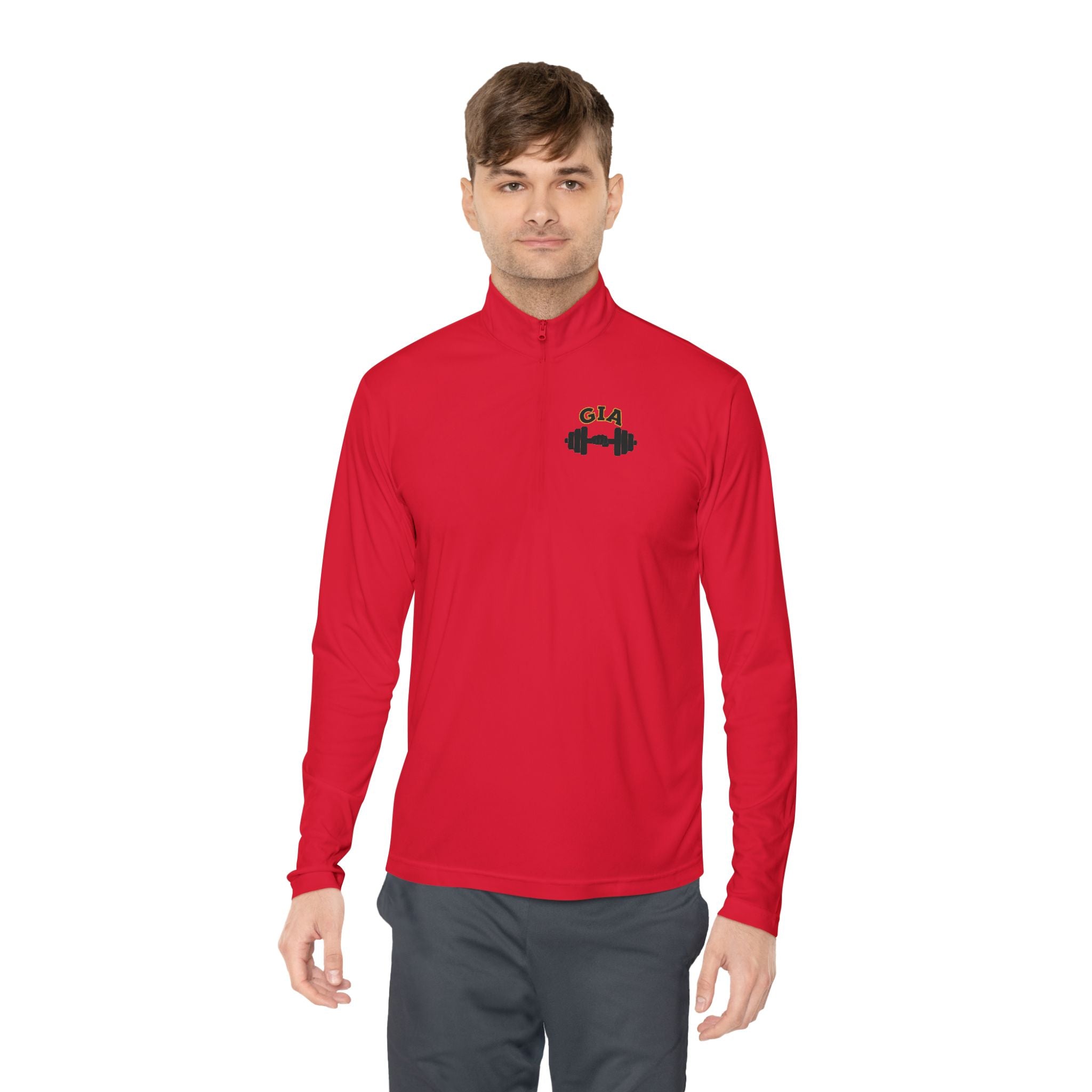 Gym It Away Quarter-Zip Pullover — Gold Fitness Pullover