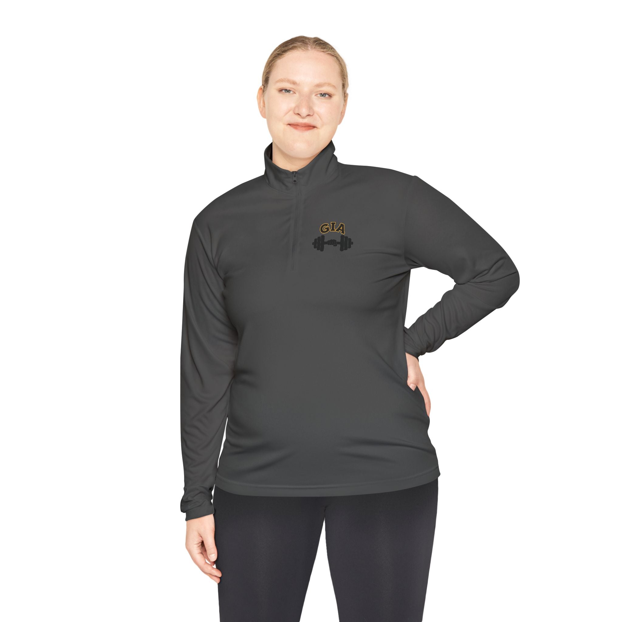 Gym It Away Quarter-Zip Pullover — Gold Fitness Pullover