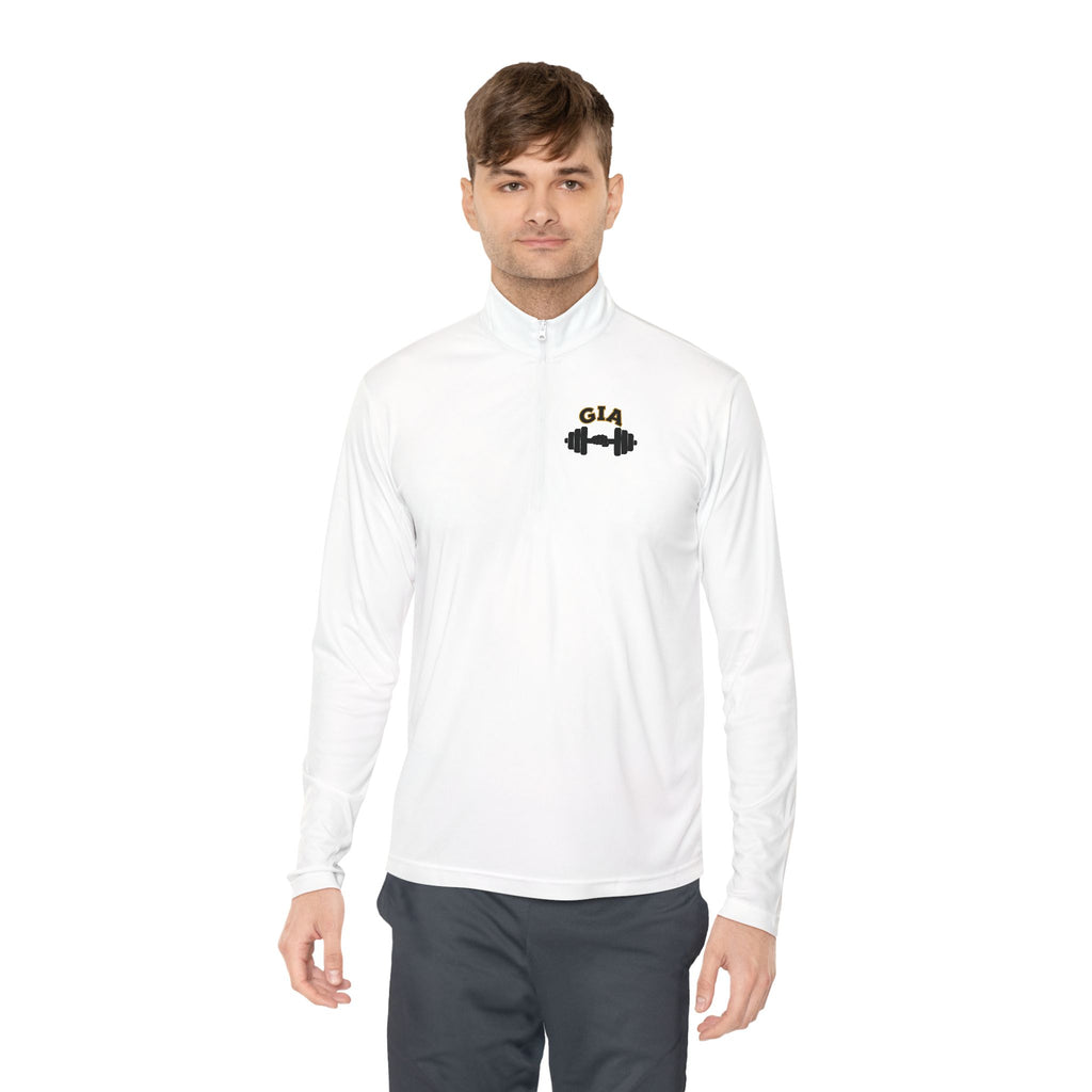 Gym It Away Quarter-Zip Pullover — Gold Fitness Pullover