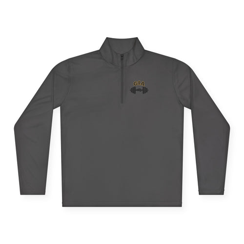 Gym It Away Quarter-Zip Pullover — Gold Fitness Pullover