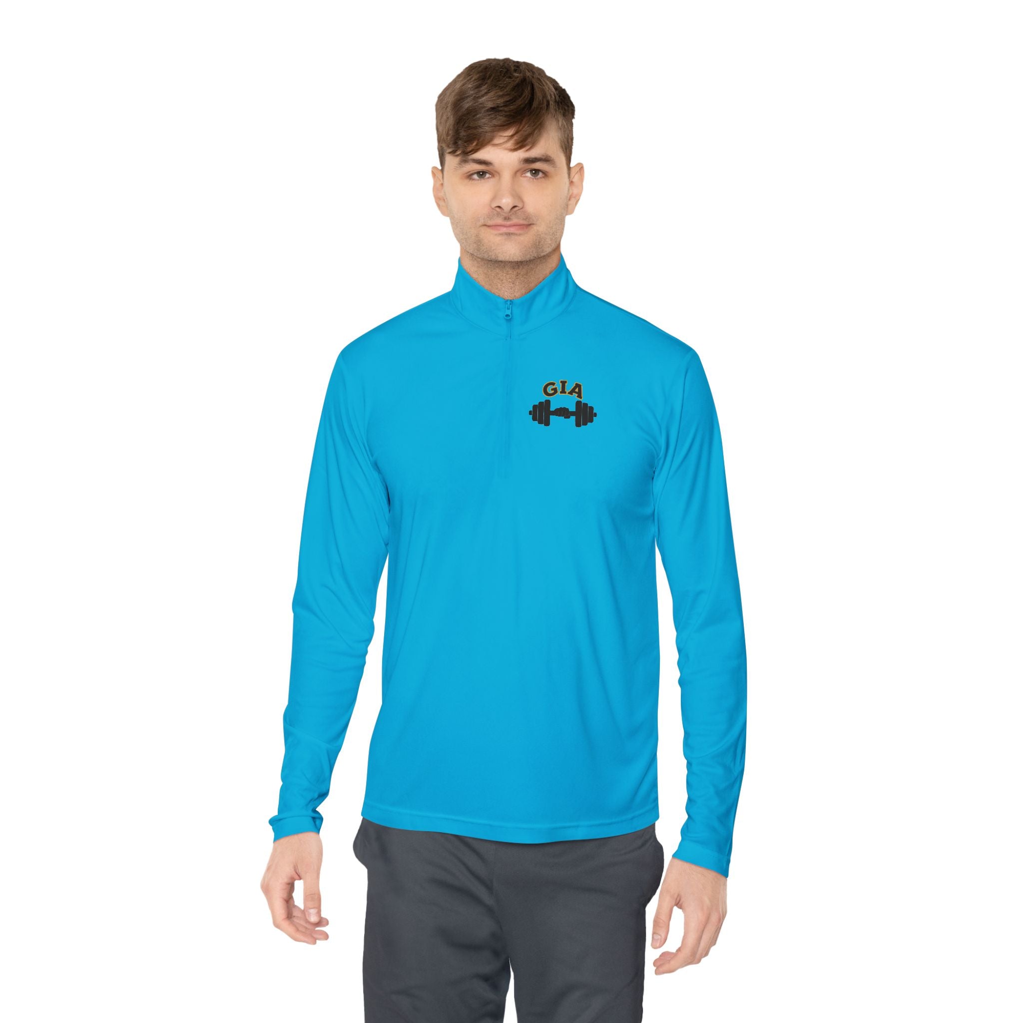 Gym It Away Quarter-Zip Pullover — Gold Fitness Pullover