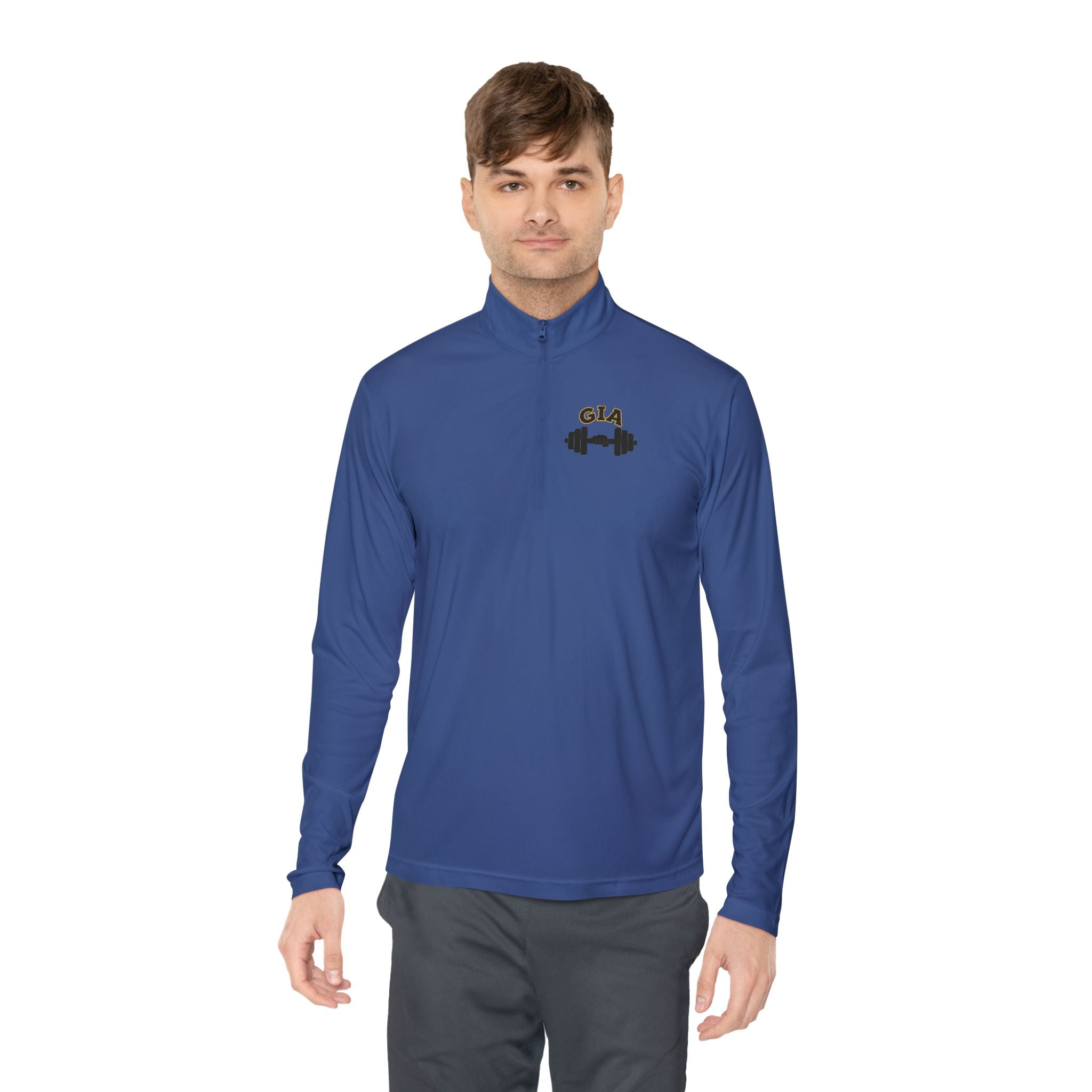 Gym It Away Quarter-Zip Pullover — Gold Fitness Pullover