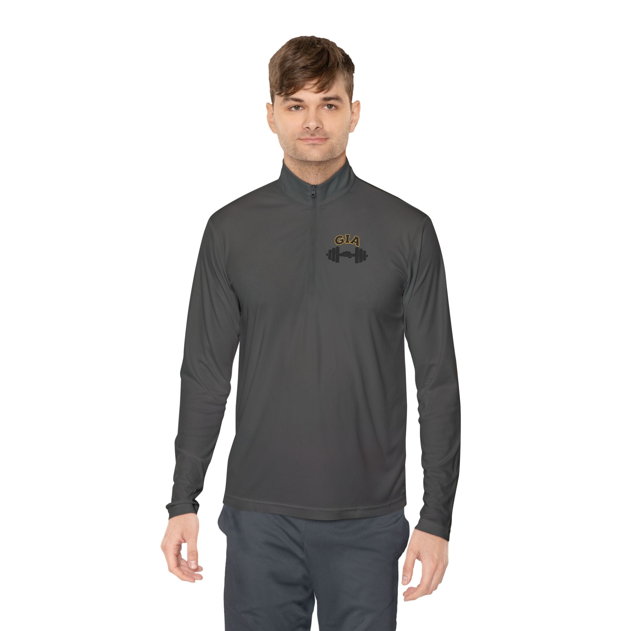 Gym It Away Quarter-Zip Pullover — Gold Fitness Pullover