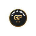 Gym It Away Vinyl Sticker — Gold & Black Fitness Logo