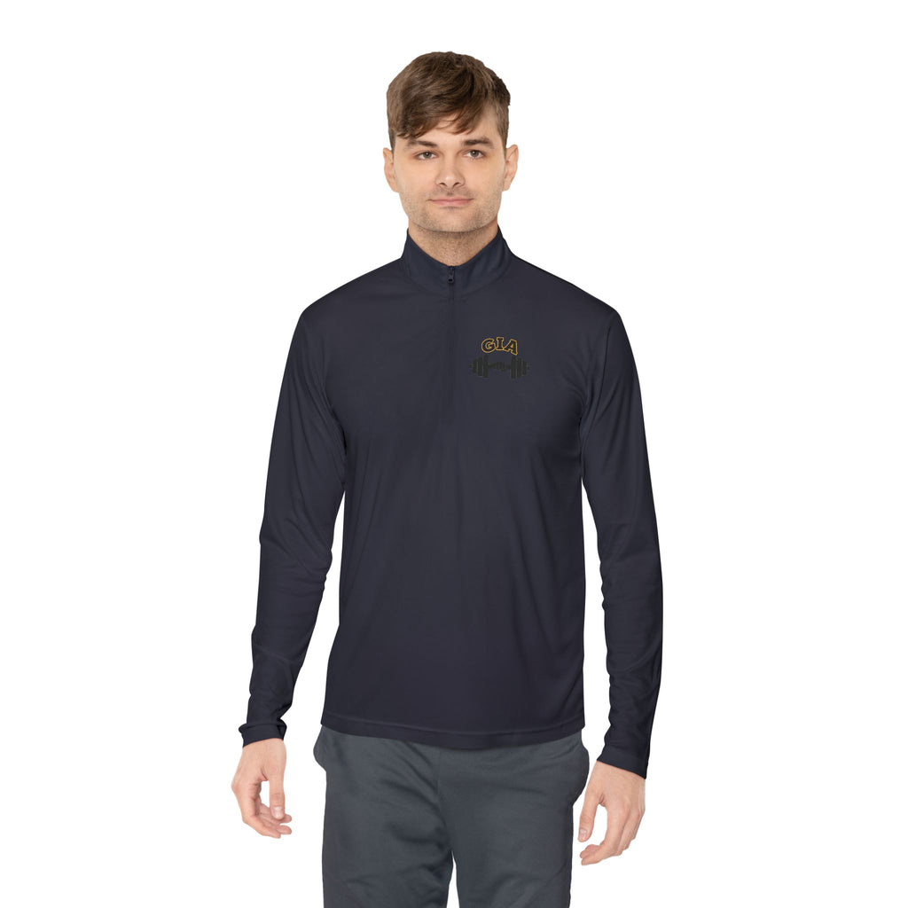 Gym It Away Quarter-Zip Pullover — Gold Fitness Pullover