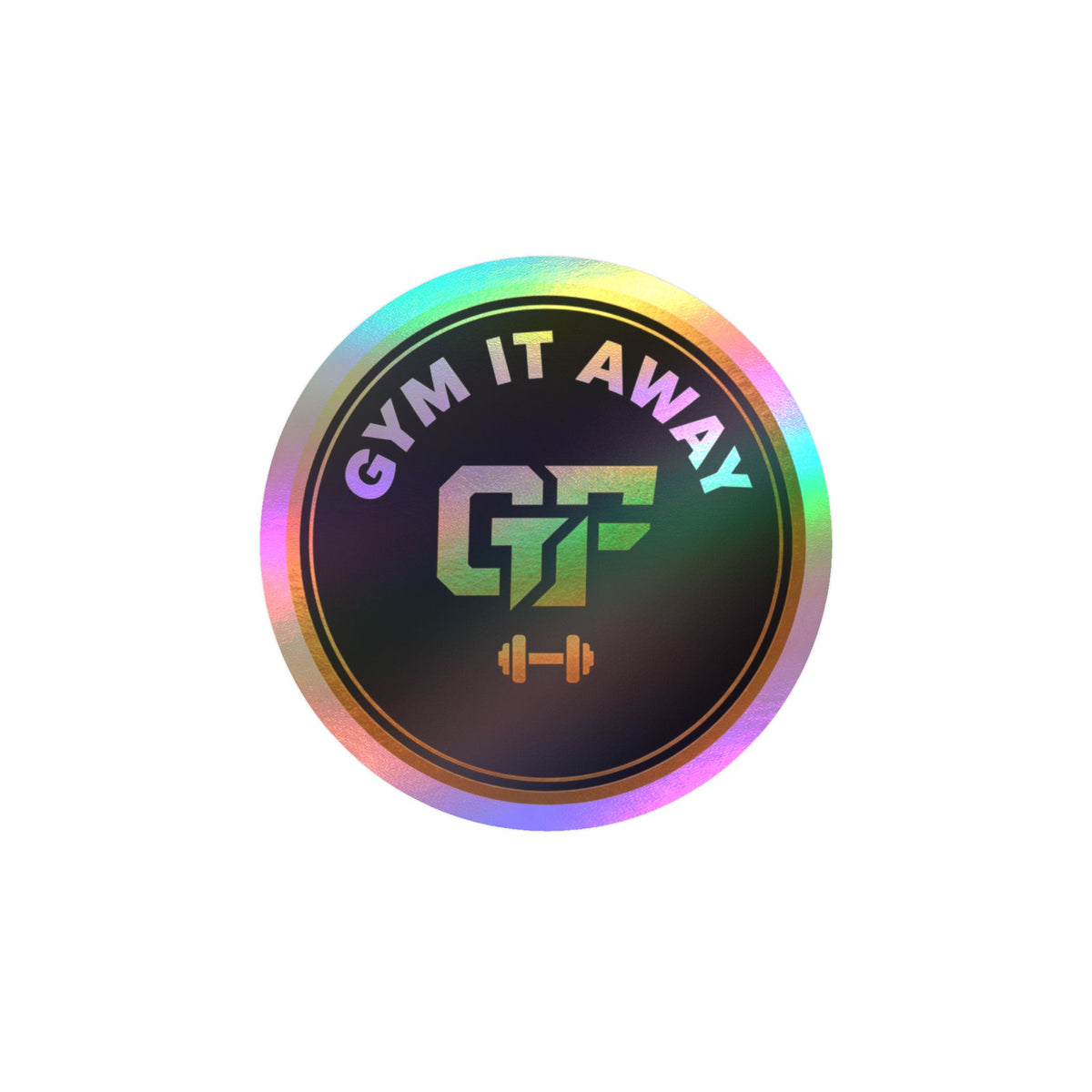 Gym It Away Vinyl Sticker — Gold & Black Fitness Logo